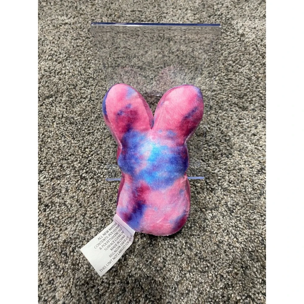 Peeps Plush Bunny Unisex Small Pink Excellent Galaxy Tie Dye Ruffle Detail